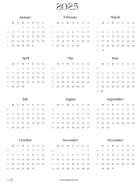 Printable 2025 Calendar