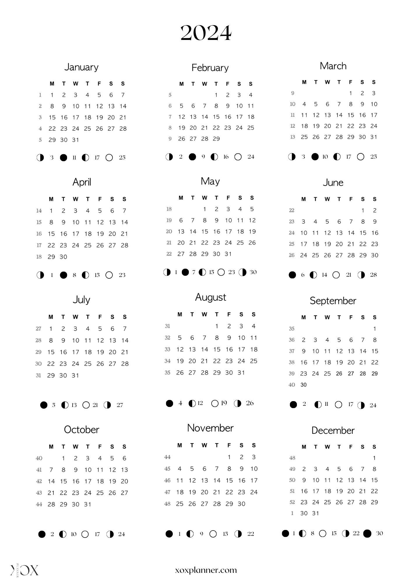 Printable 2024 Calendar