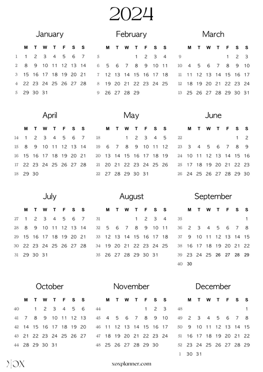 Printable 2024 Calendar