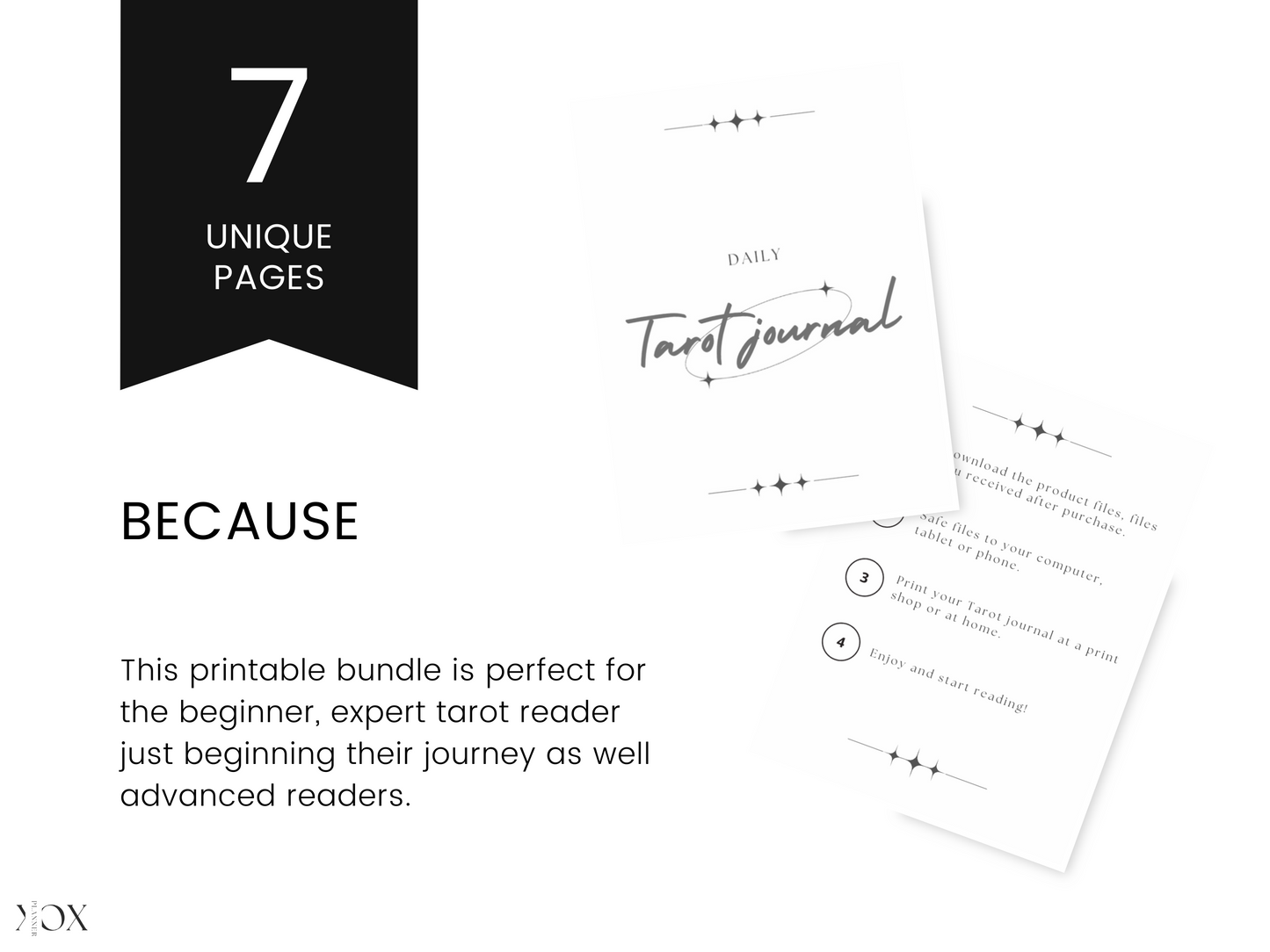 Tarot Jounal | Tarot Card Spreads Reading Workbook | Minimalist, Instant Download