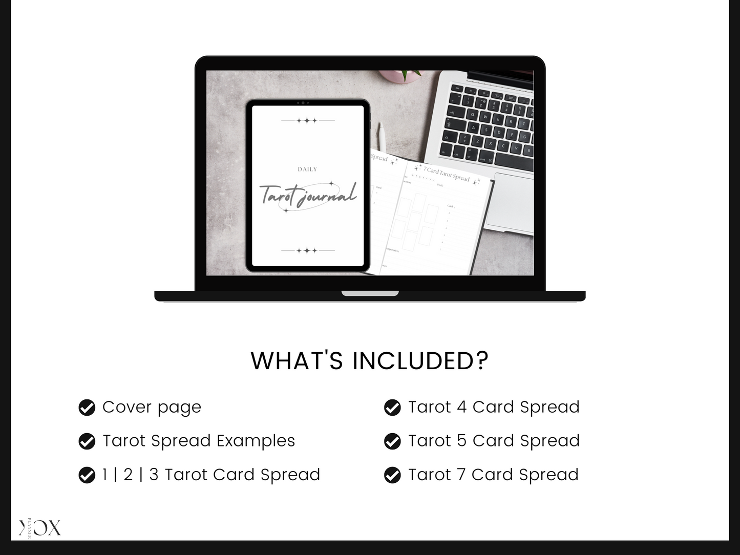 Tarot Jounal | Tarot Card Spreads Reading Workbook | Minimalist, Instant Download