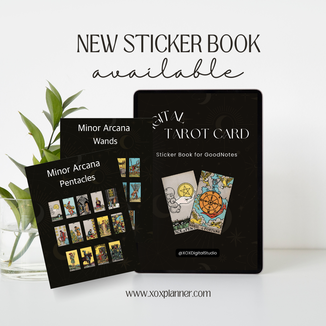 Tarot Card Digital Sticker for Goodnotes, Rider Waite Smith Tarot Digital Stickers Major and Minor Arcana Instant Download